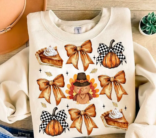 Pie Pumpkins Bows Sweatshirt